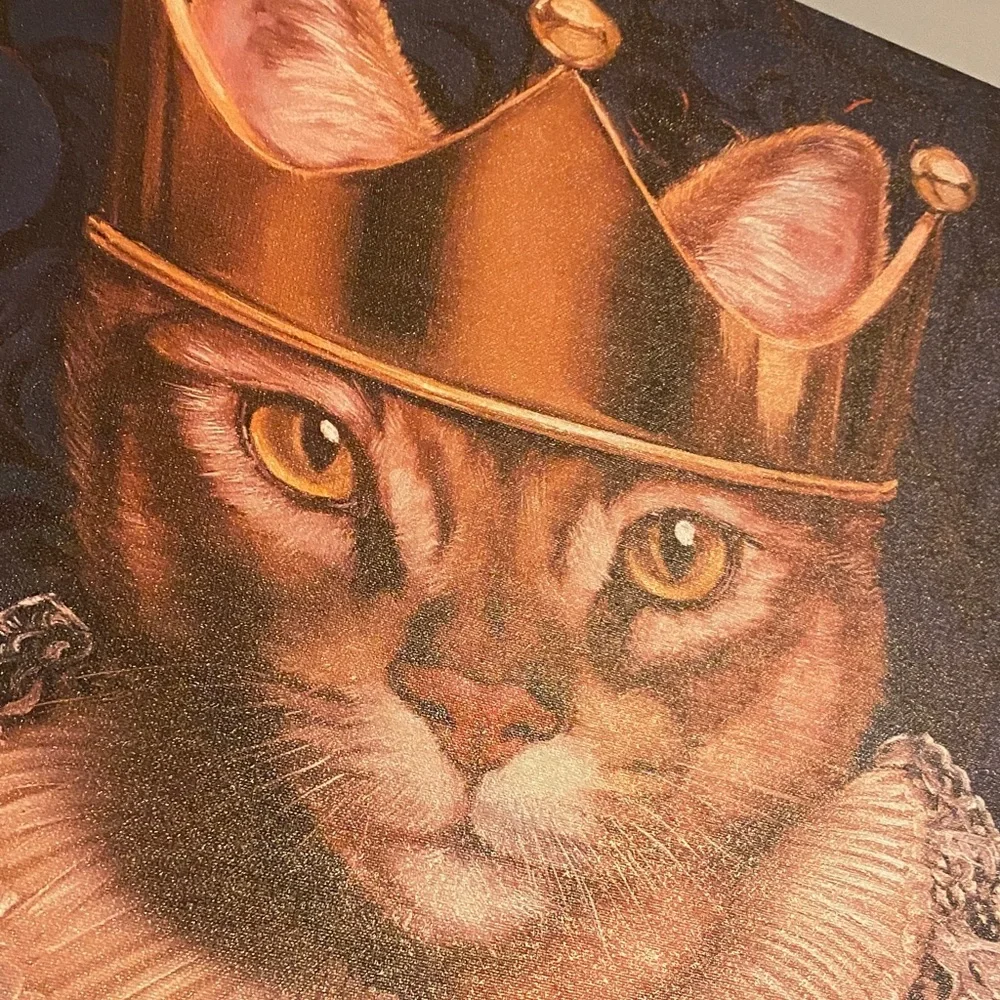 Regal Cat Portrait with Gold Crown
